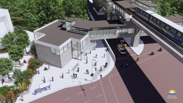 Detalle del tren elevado en Vancouver.