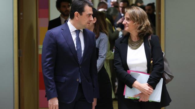 La vicepresidenta tercera, Teresa Ribera, durante la reunión de ministros de Energía celebrada este martes en Bruselas