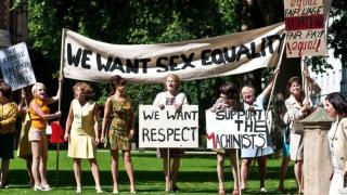 Escena de la película sobre la huelga de costureras de 1968