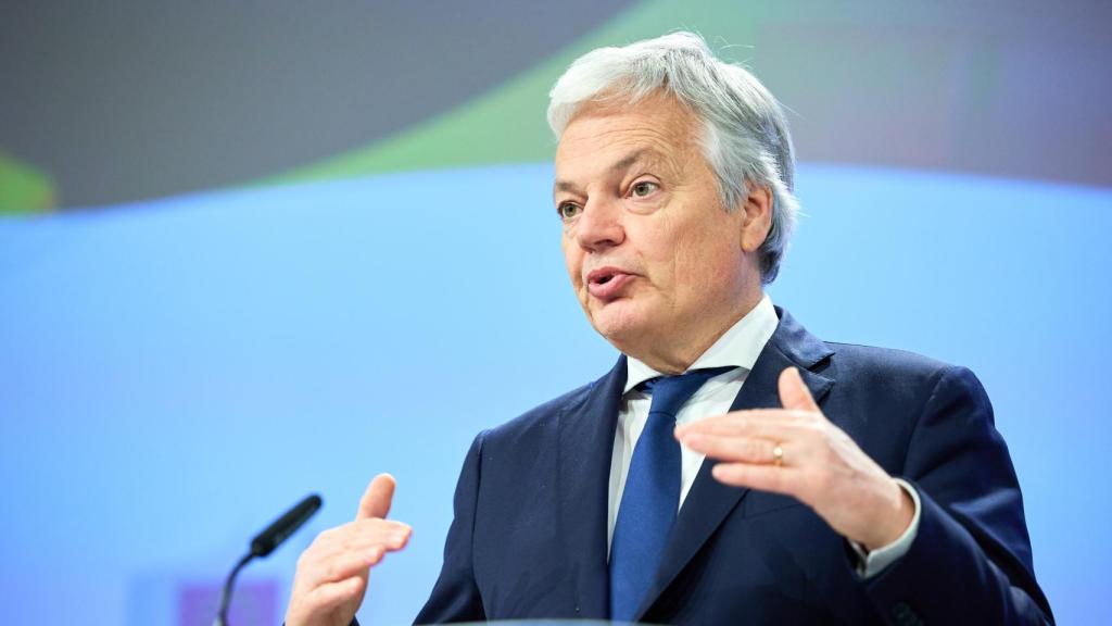 El comisario de Justicia, Didier Reynders, durante su rueda de prensa de este miércoles en Bruselas
