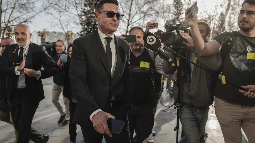 Salvo, actual presidente del Ibiza, a su llegada a los juzgados.