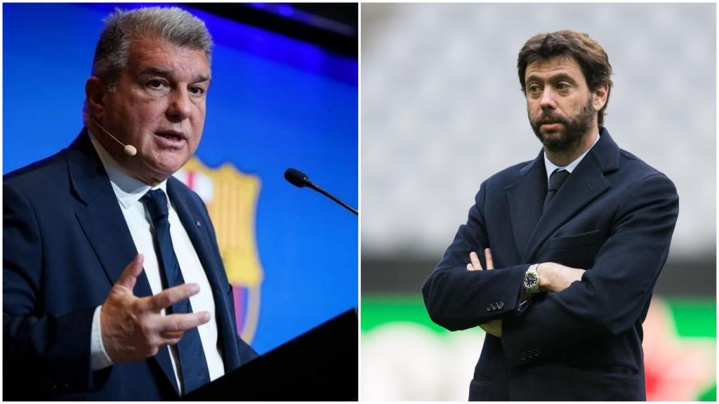 Laporta y Agnelli, en un fotomontaje.