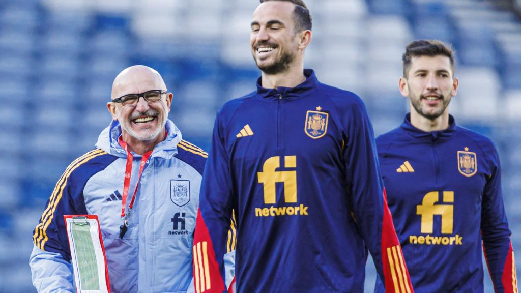 Luis de la Fuente, durante un entrenamiento de la Selección
