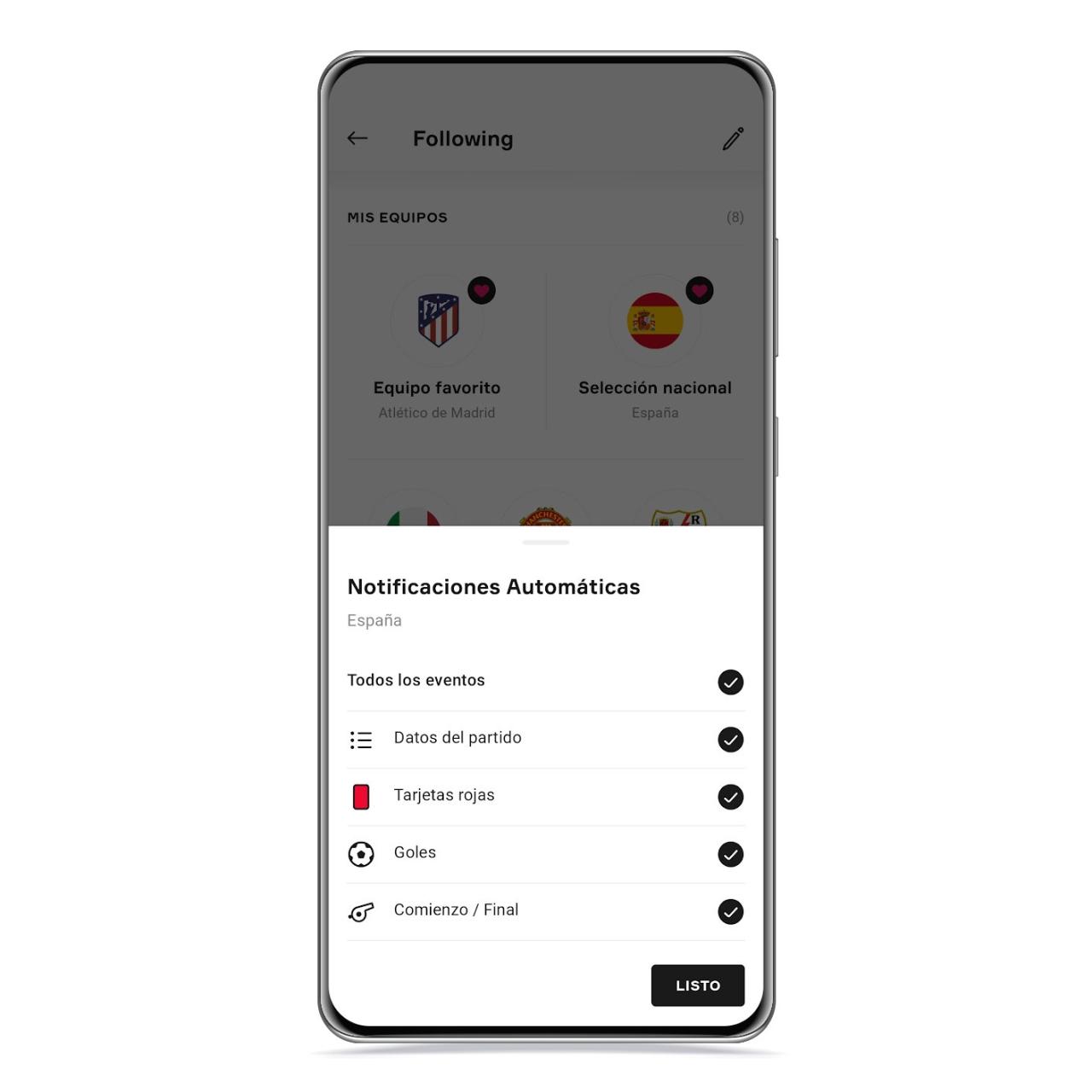 Notificaciones y equipos