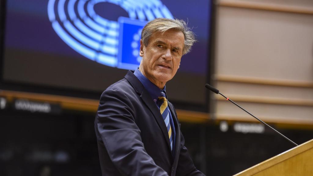 El eurodiputado del PSOE Juan Fernando López Aguilar, durante el debate de este jueves en la Eurocámara