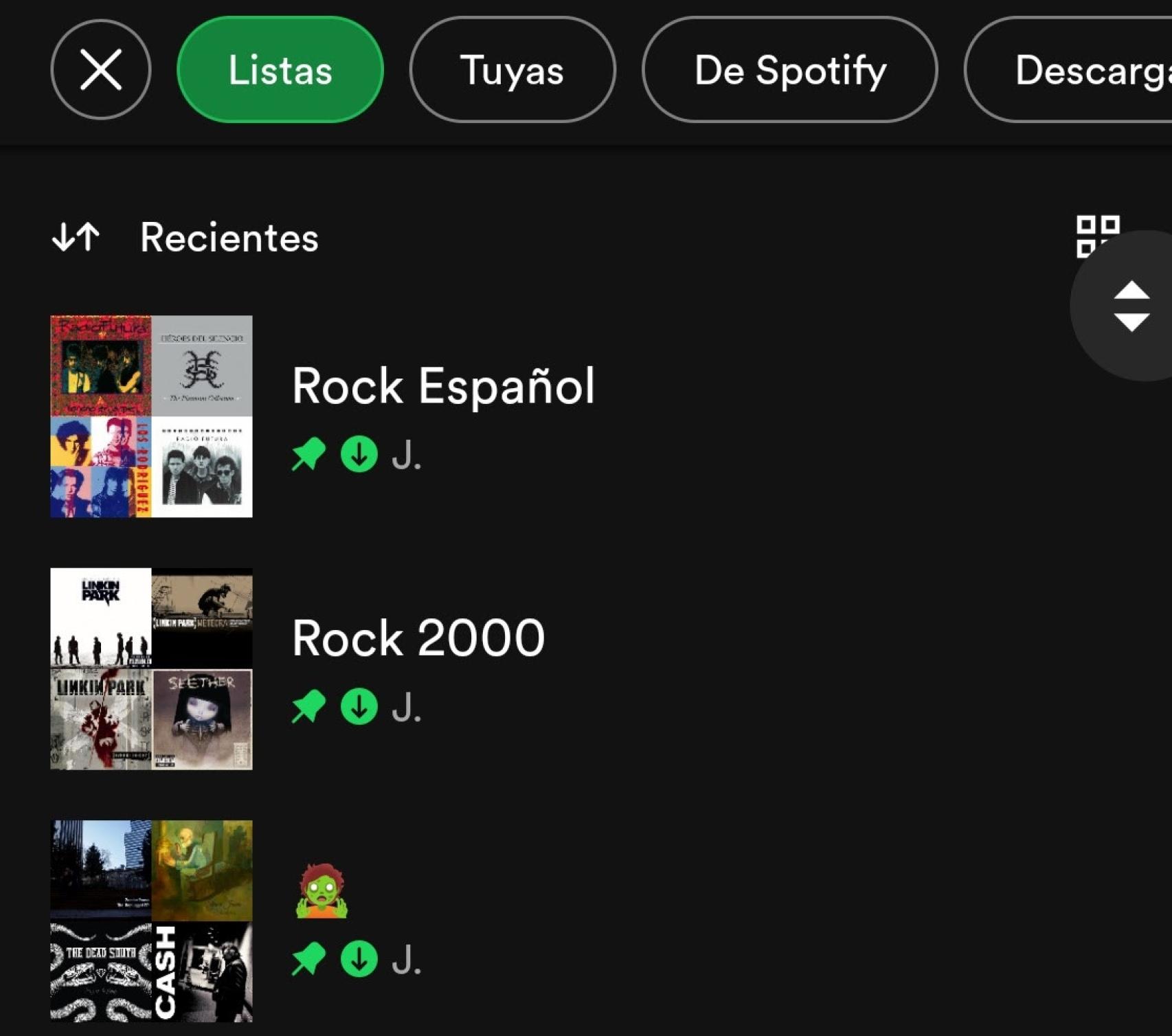 Listas fijadas