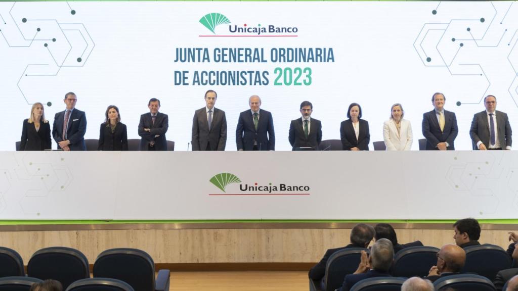 Un momento de la junta de accionistas de Unicaja Banco celebrada este jueves.
