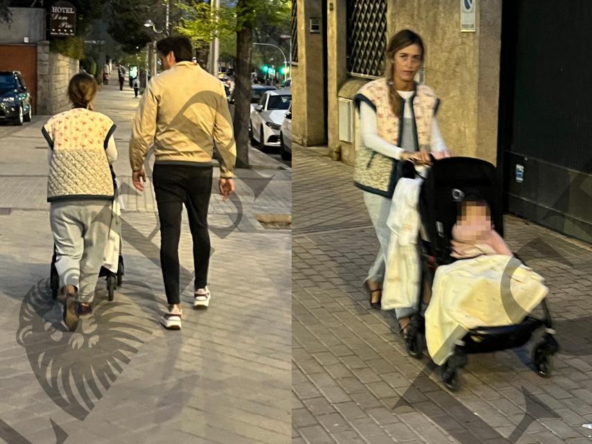 Ion Aramendi y su mujer, María Amores, en dos momentos de su paseo por Madrid en un montaje de EL ESPAÑOL.