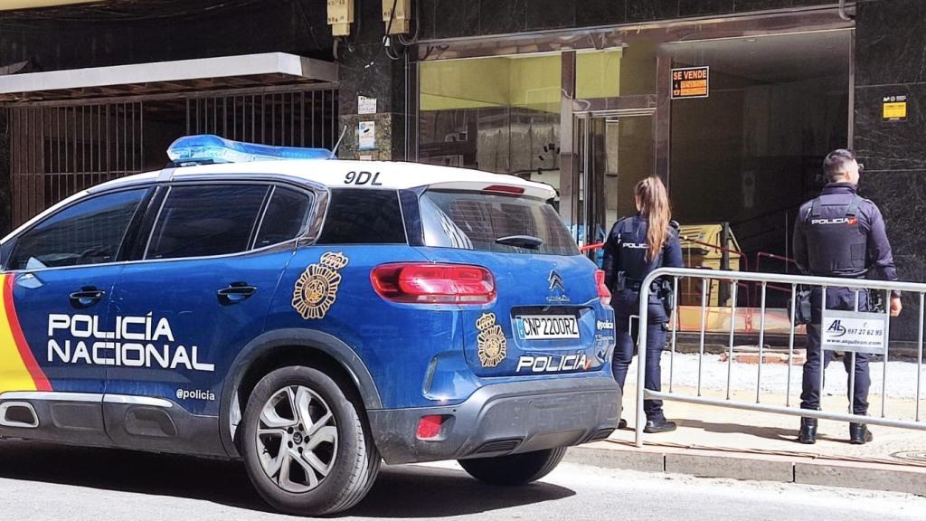 Imagen de la actuación de la Policía Nacional en León