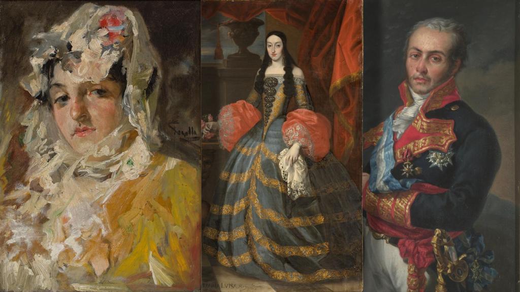 1. 'Cabeza de mujer con mantilla blanca'. Joaquín Sorolla y Bastida. Museo Nacional del Prado. Depositado en el Museo del Ampurdán de Figueras en Gerona. Procedencia: Marqués de Villalonga. Calle Olózaga, 12 // 2. 'La reina María Luisa, con rosas en la mano derecha'. Anónimo. Museo Nacional del Prado. Procedencia: Desconocida // 3. 'El general Pedro Caro Sureda, marqués de la Romana' (copia de Vicente López). Anónimo. Museo Nacional del Prado. Procedencia: Desconocida