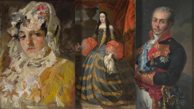 1. 'Cabeza de mujer con mantilla blanca'. Joaquín Sorolla y Bastida. Museo Nacional del Prado. Depositado en el Museo del Ampurdán de Figueras en Gerona. Procedencia: Marqués de Villalonga. Calle Olózaga, 12 // 2. 'La reina María Luisa, con rosas en la mano derecha'. Anónimo. Museo Nacional del Prado. Procedencia: Desconocida // 3. 'El general Pedro Caro Sureda, marqués de la Romana' (copia de Vicente López). Anónimo. Museo Nacional del Prado. Procedencia: Desconocida