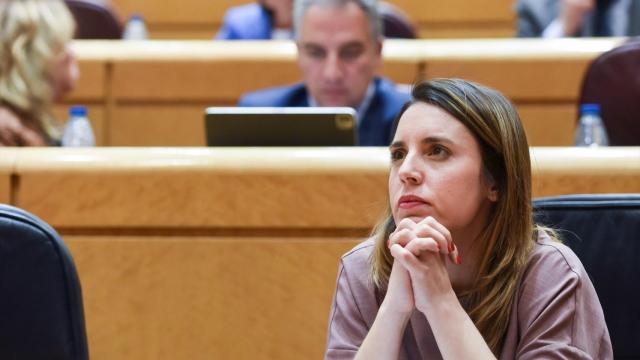 La ministra de Igualdad, Irene Montero, durante la sesión de control al Gobierno en el Senado.