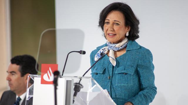 Ana Botín, presidenta de Santander, durante la junta general de accionistas del banco celebrada el pasado viernes.