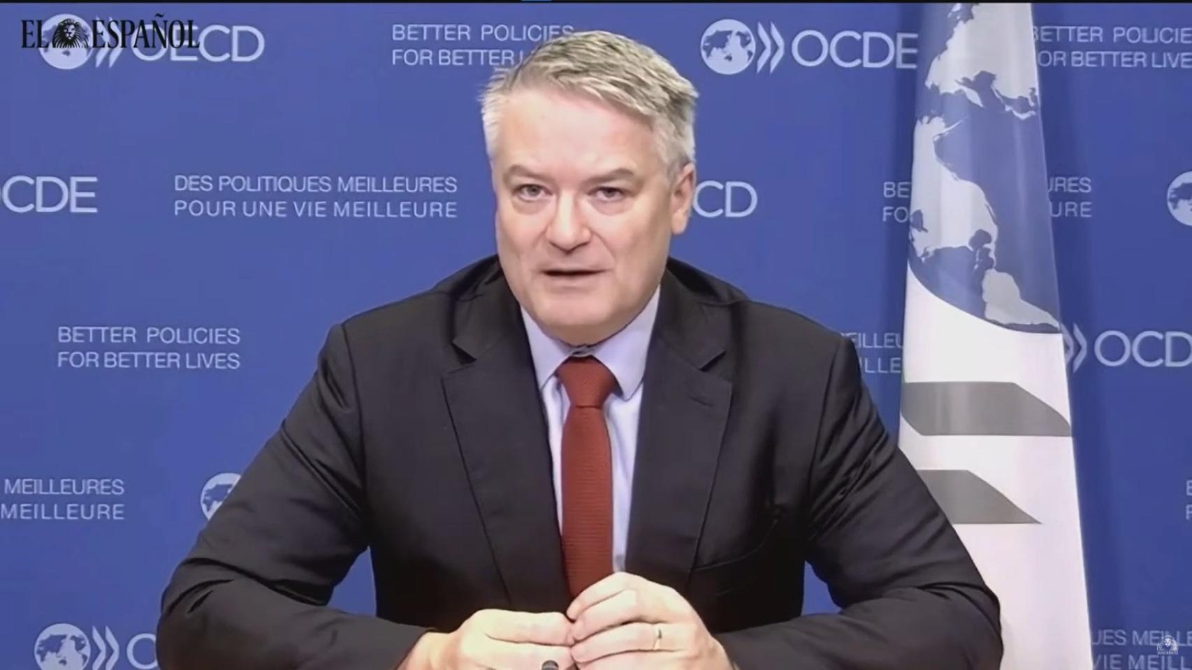 Mathias Cormann, secretario general de la OCDE, durante su intervención bajo el título 'El mercado laboral en España', en la apertura de la quinta jornada del 'Wake Up, Spain!'.