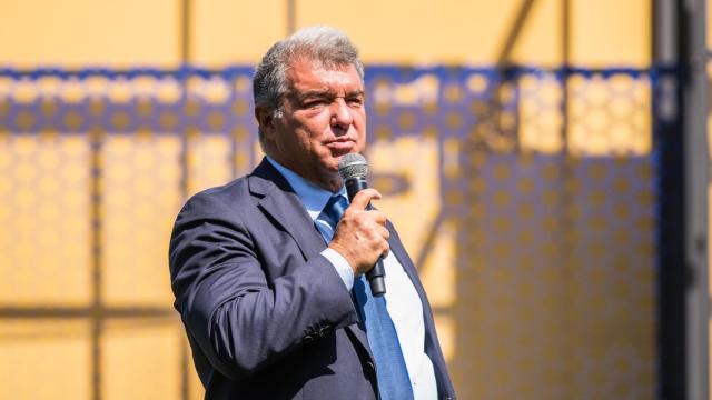 Joan Laporta durante un acto en el Camp Nou