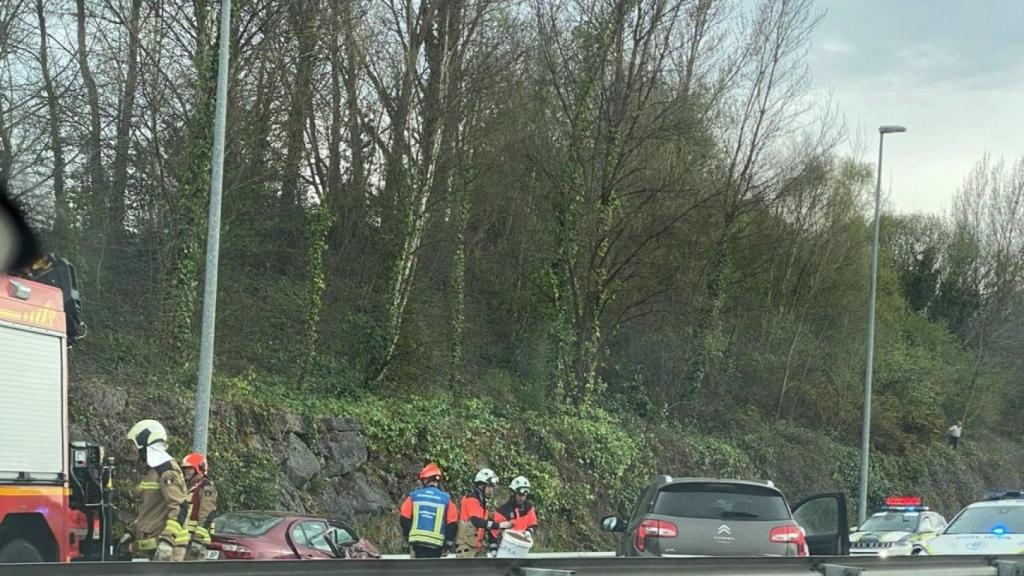 Imagen del lugar de accidente en Oviedo.