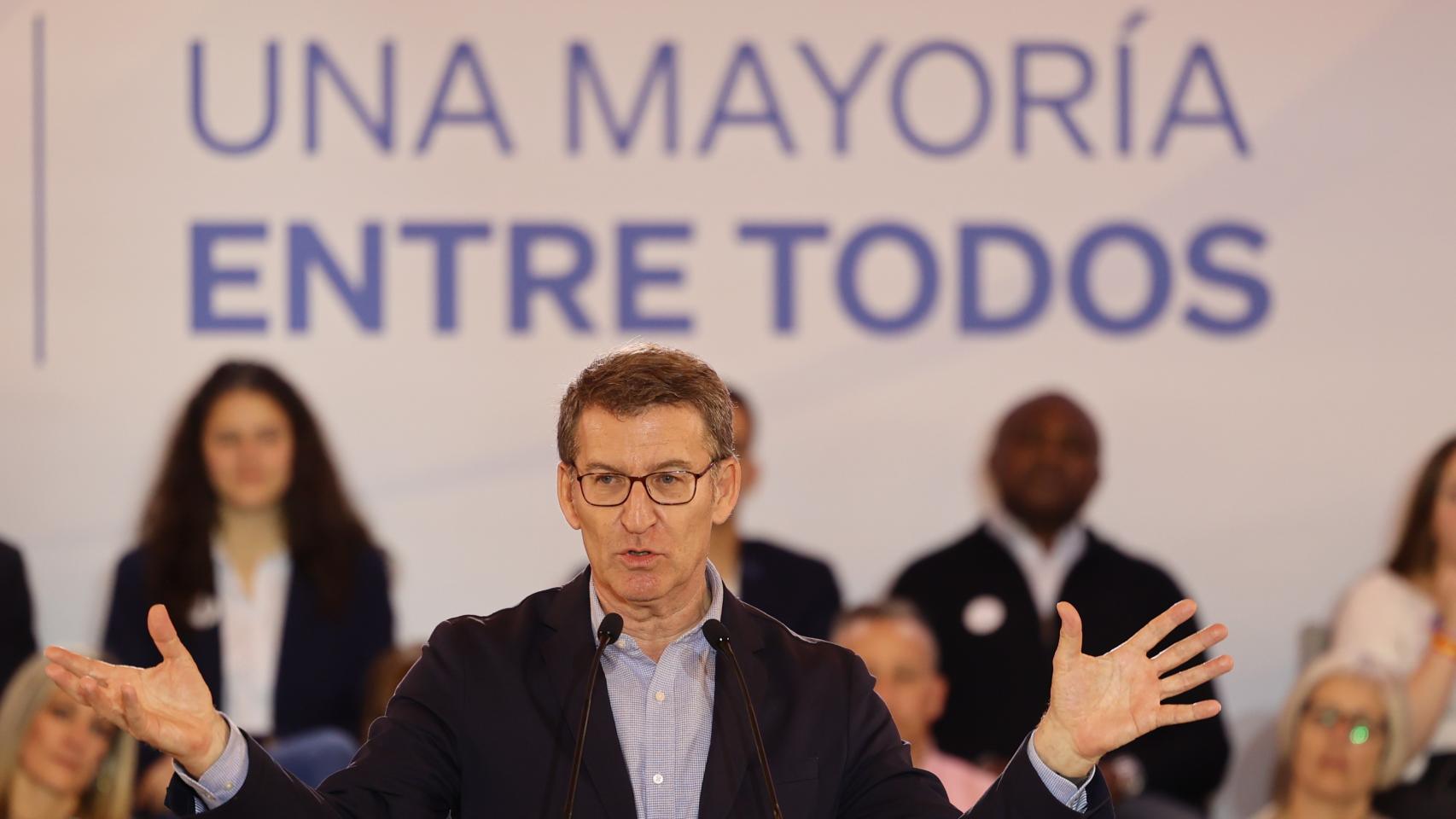 El presidente del Partido Popular (PP), Alberto Núñez Feijóo, el pasado sábado.
