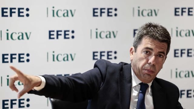 El presidente del PPCV, Carlos Mazón, en el desayuno organizado por la Agencia Efe en Valencia.