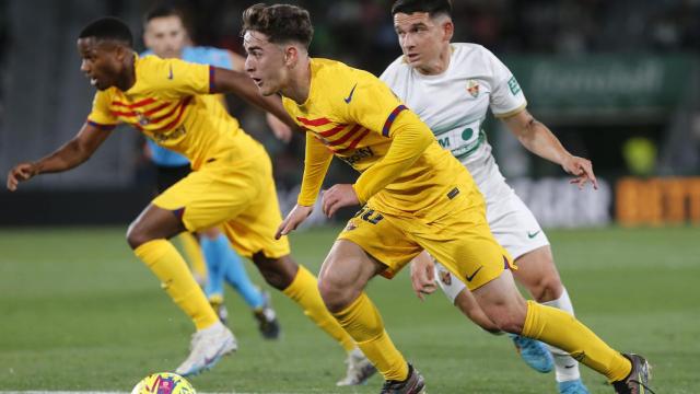 Gavi, durante el Elche - Barcelona de La Liga 2022/2023