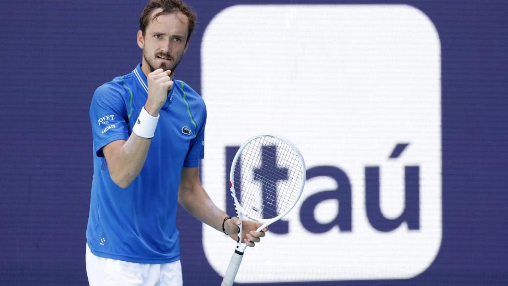Medvedev celebra un punto en la final del Masters 1.000 de Miami