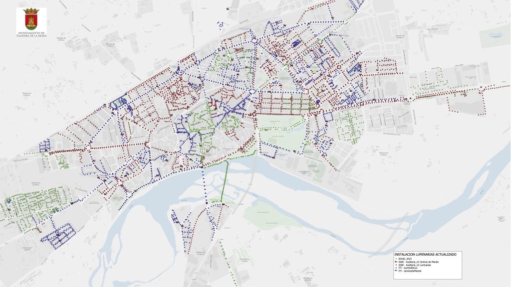 Plano de las nuevas luminarias de Talavera