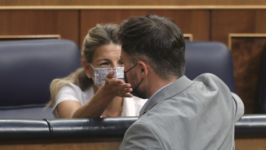 Rufián y Yolanda en el Congreso, en una imagen de archivo.