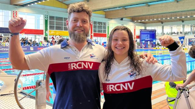 Sergio Silva y Julia Rodríguez tras lograr ésta el Bronce en el Campeonato de España.