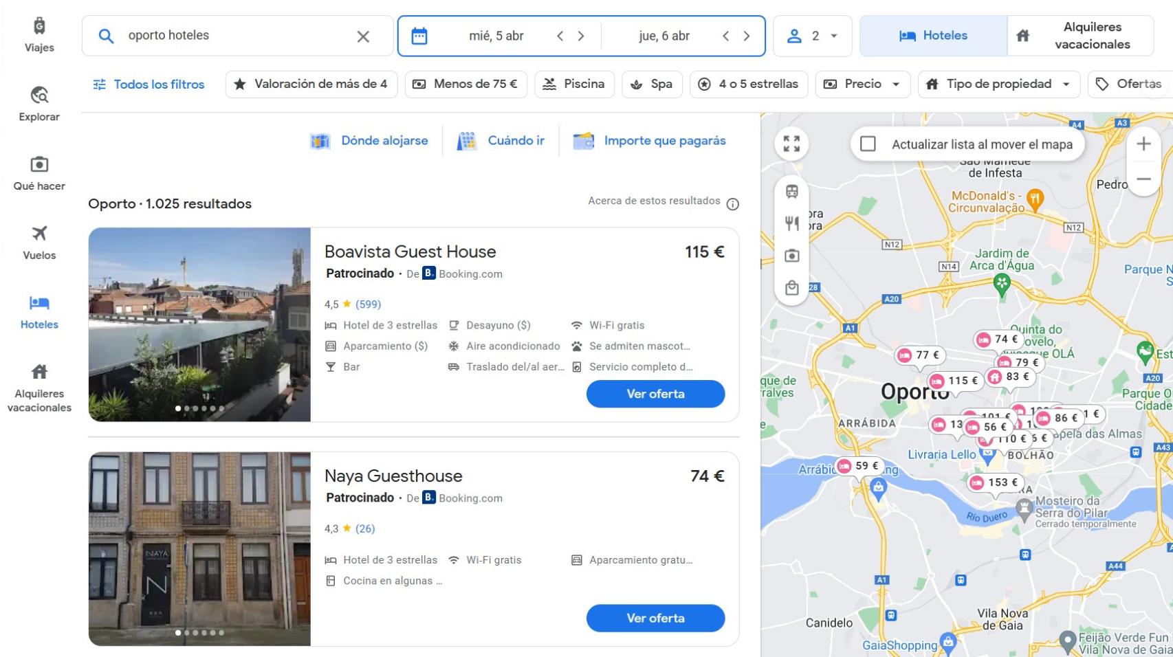 Hoteles Google