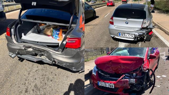 Imagen del primero de los accidentes que ha ocurrido en la VA-20 este lunes.