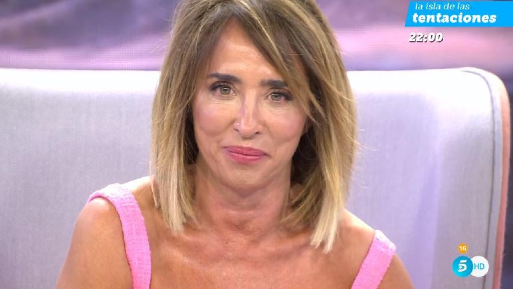 María Patiño durante la presentación del programa 'Sálvame', este pasado lunes 3 de abril.