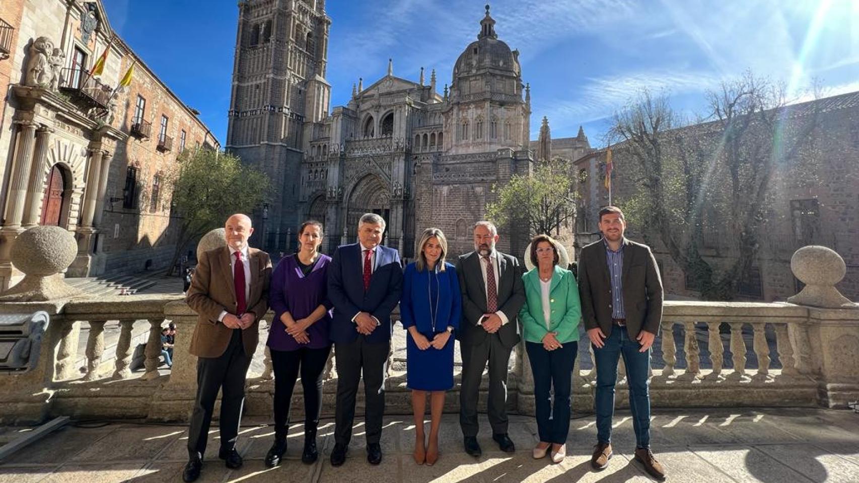 La alcaldesa de Toledo, Milagros Tolón, tras la reunión del Pacto por el Desarrollo Económico y el Empleo