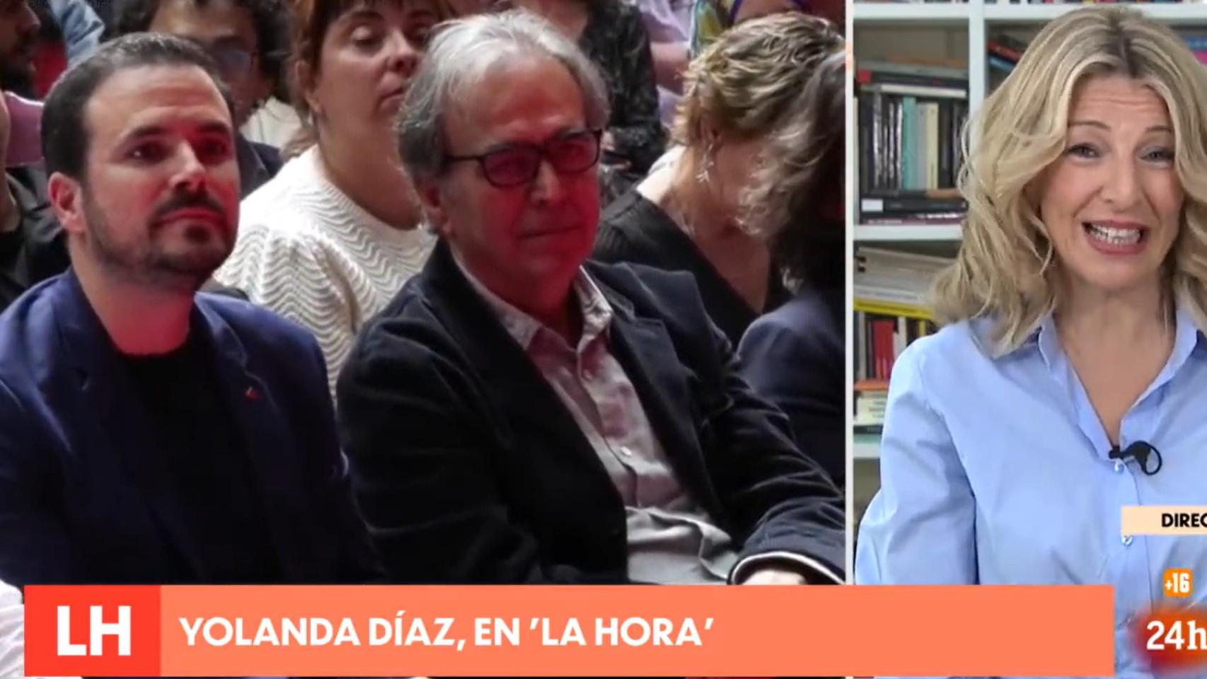 La vicepresidenta segunda del Gobierno, Yolanda Díaz, durante la entrevista en TVE.