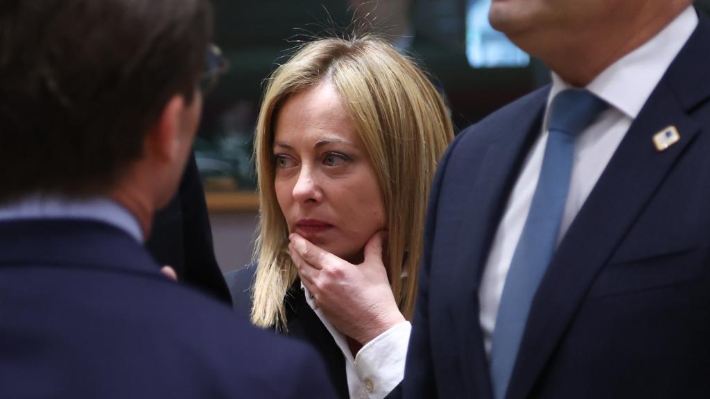 Giorgia Meloni, primera ministra de Italia, antes del plenario del Consejo Europeo.
