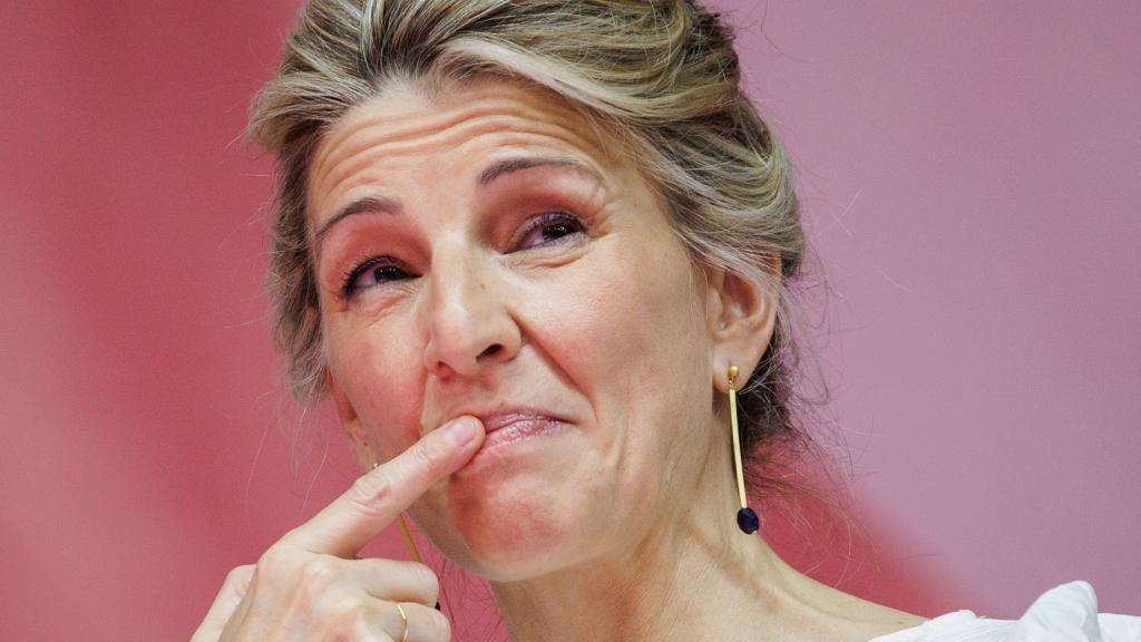 Yolanda Díaz, durante la presentación de Sumar, este domingo, en Madrid.