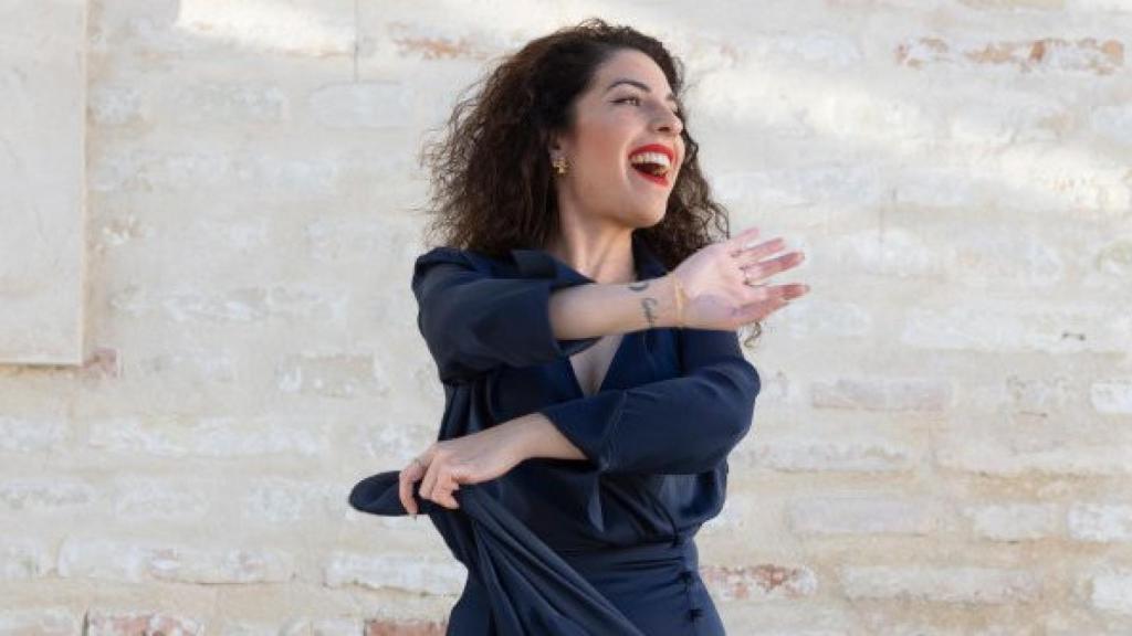 La cantaora Fernanda Pena, una de las artistas de las saetas desde los balcones.