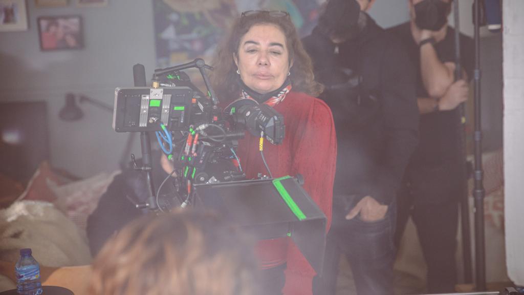 La directora Chus Gutiérrez en el rodaje de la película
