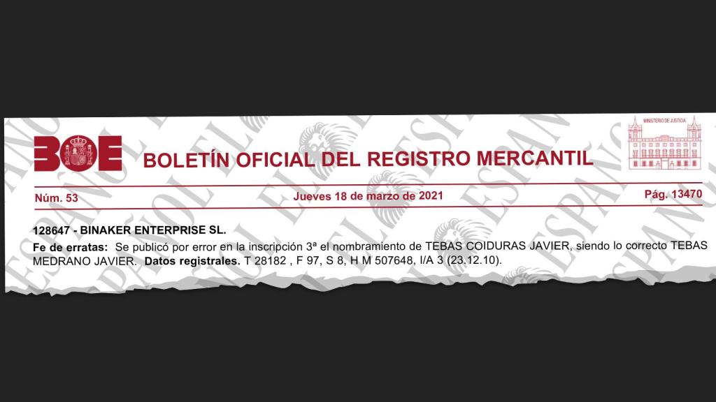 Documento del BORME