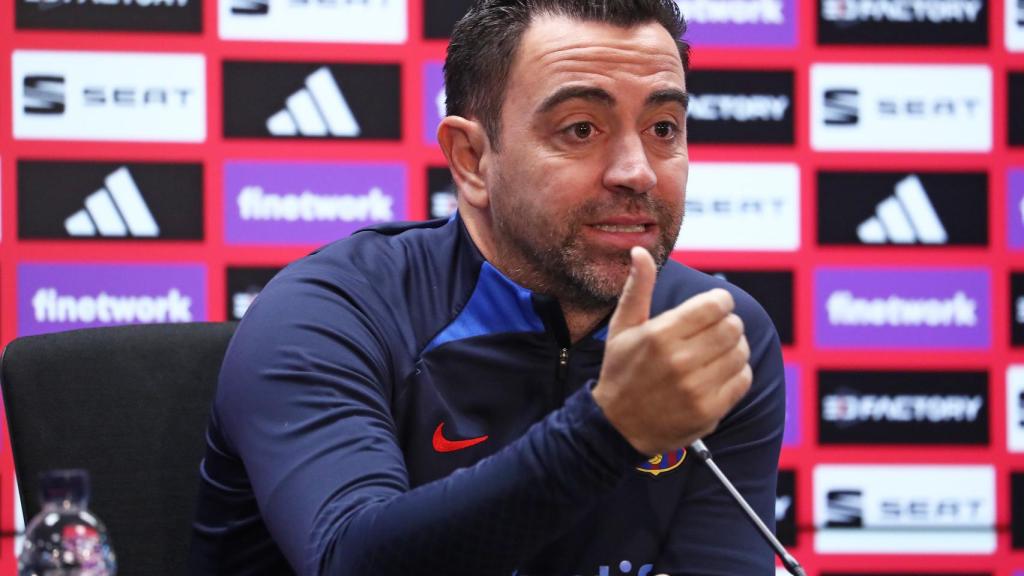 Xavi Hernández durante la rueda de prensa previa al partido de semifinales de la Copa del Rey contra el Real Madrid