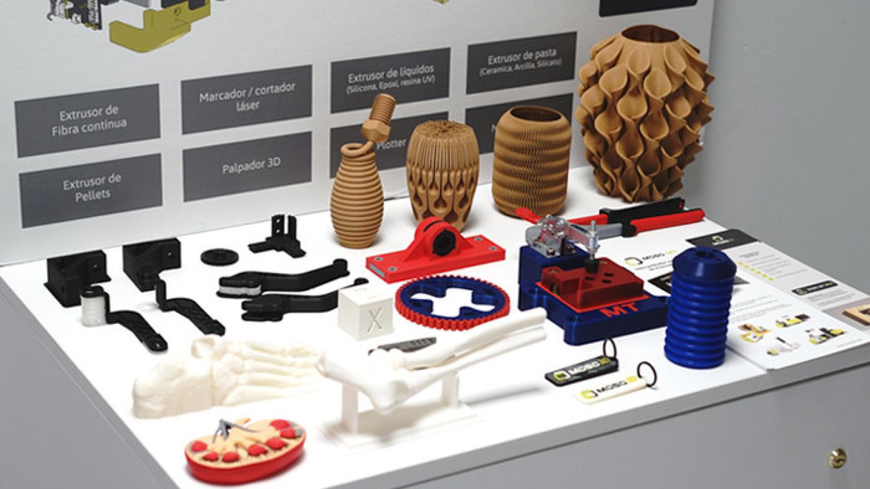 Piezas impresas gracias a la puntera tecnología de Moso 3D.