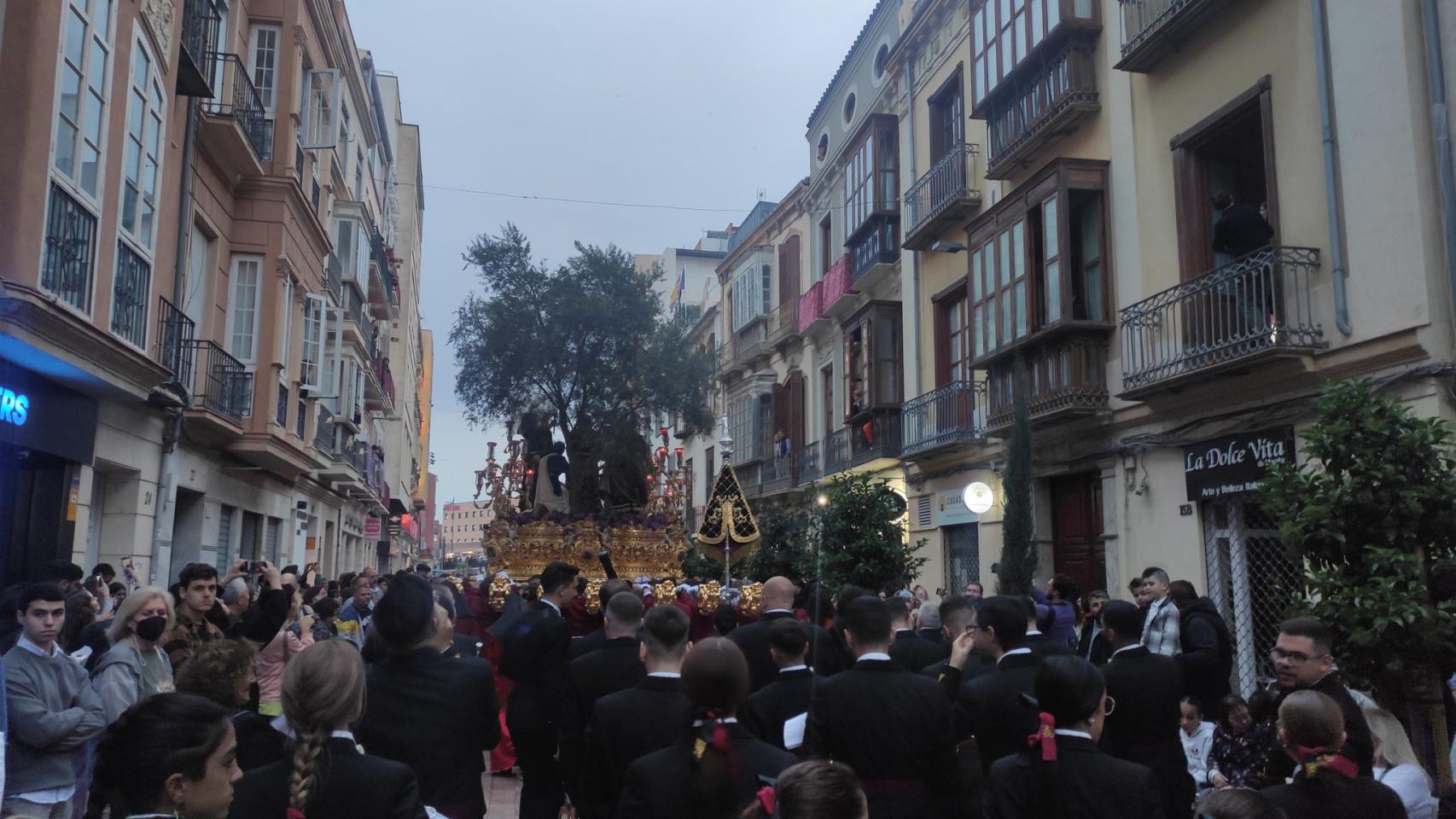La banda tocando esta tarde, minutos antes del suceso, tras el Rescate.