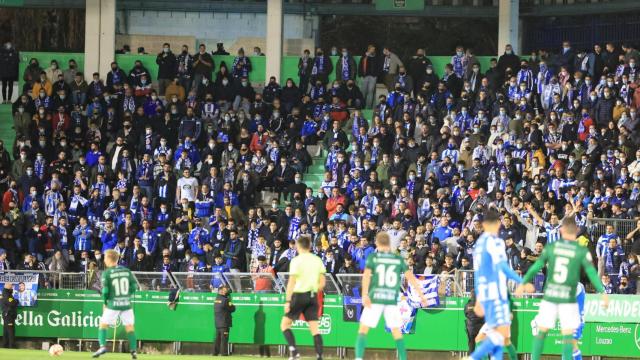 La afición del Deportivo desplazada a Ferrol la temporada pasada.