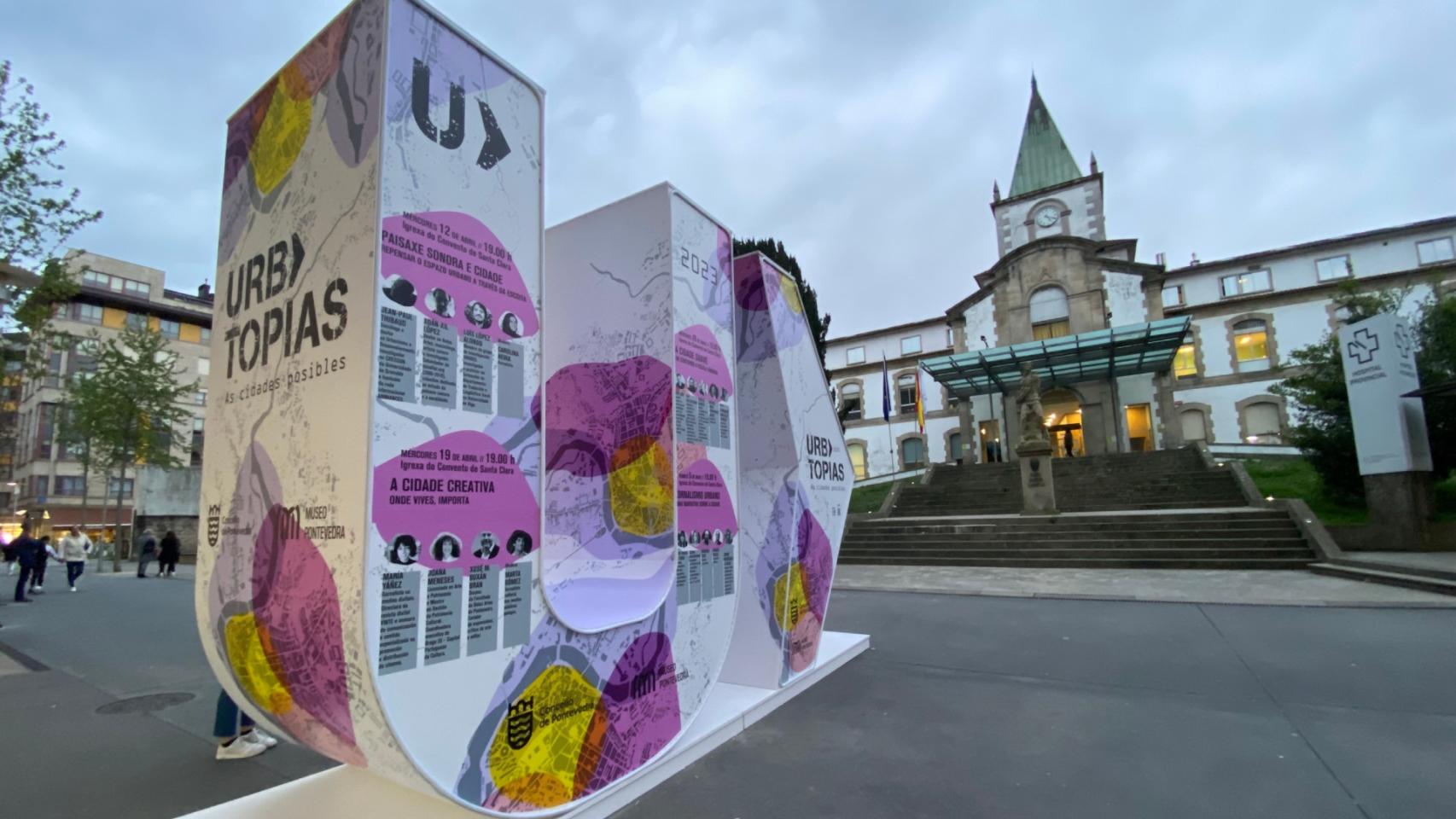 Cartel de Urbtopías en Pontevedra.