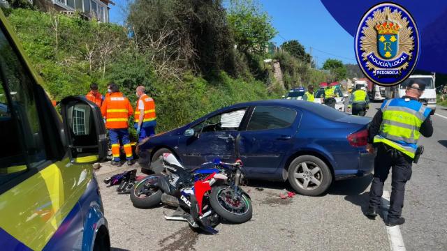 Estado de los vehículos tras el accidente en la N-550.