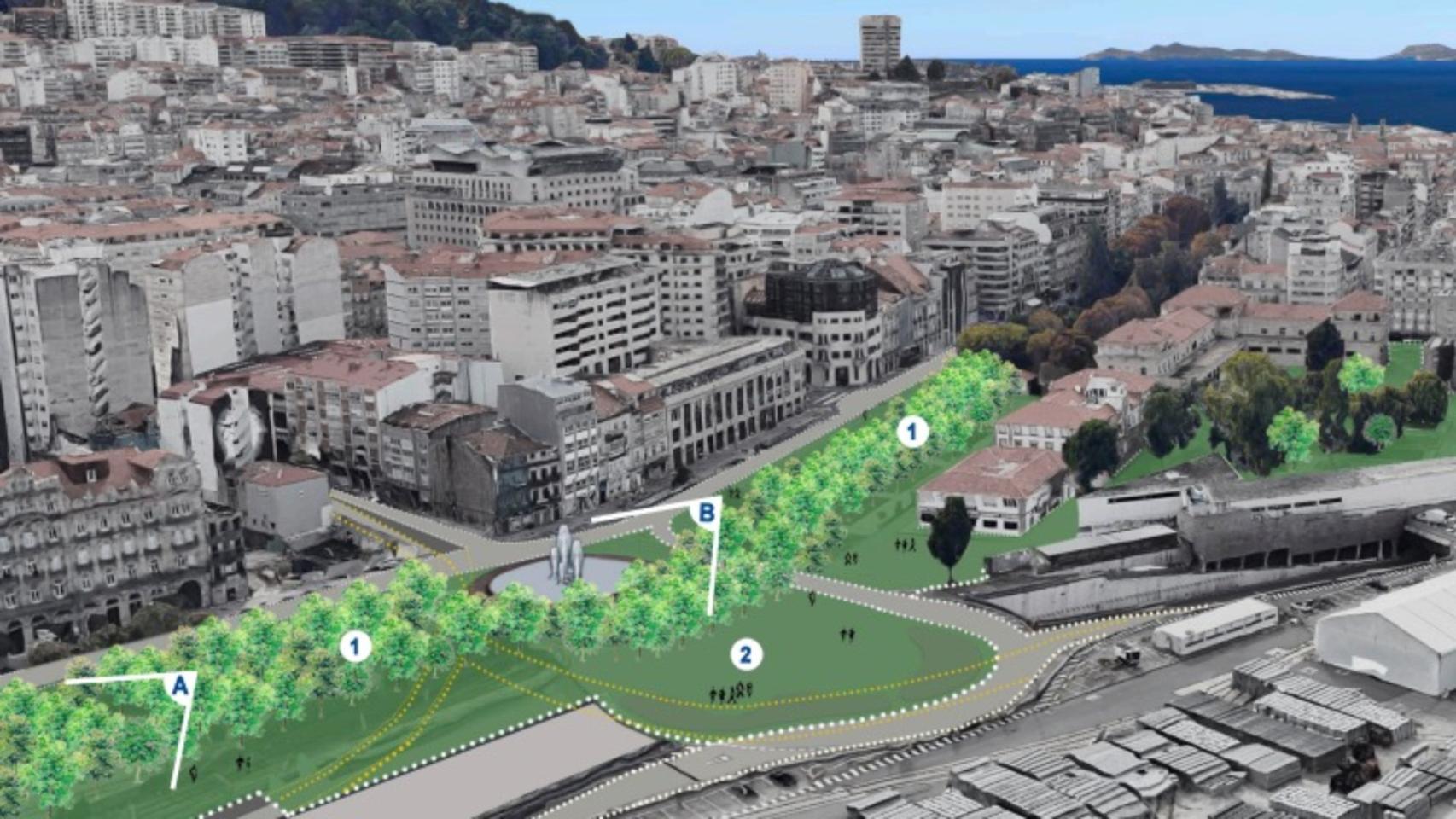 Inforgrafía del bulevar que proyecta Marta Fernández-Tapias en Beiramar.