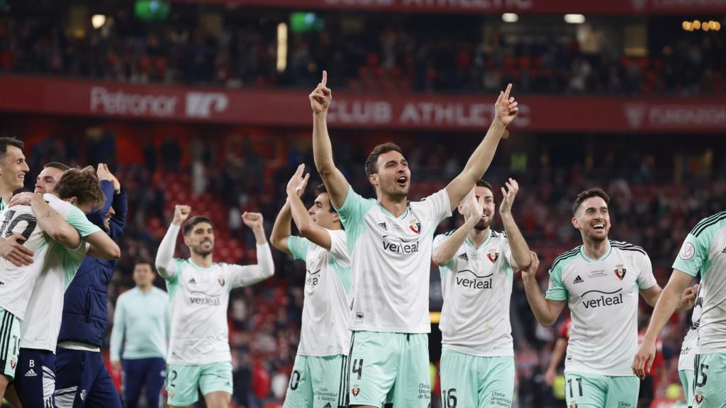 La celebración de los jugadores de Osasuna.
