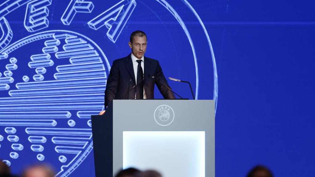 Aleksander Ceferin, en el 47 Congreso Ordinario de la UEFA