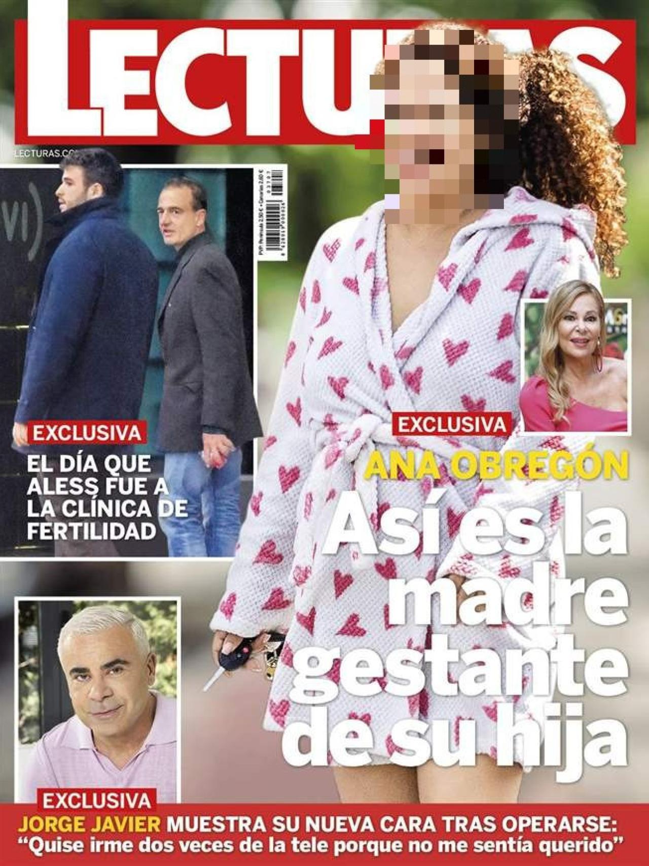 Portada de la revista 'Lecturas' con la madre gestante de la nieta de Ana Obregón.