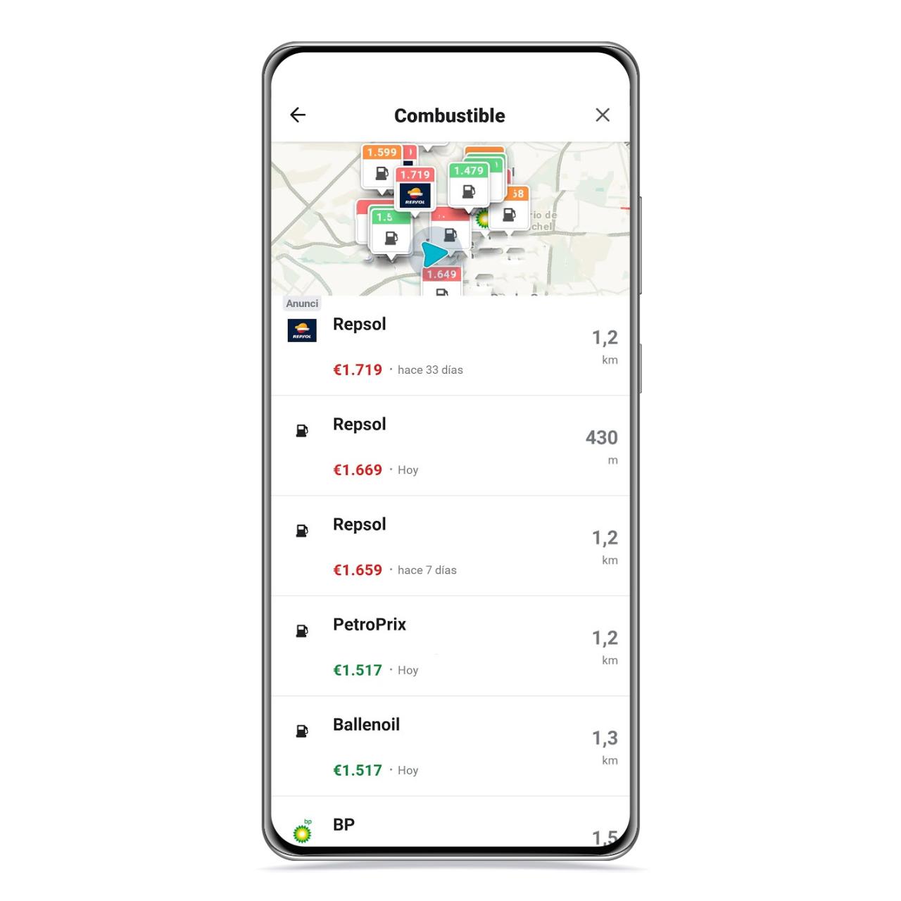 Gasolineras en Waze