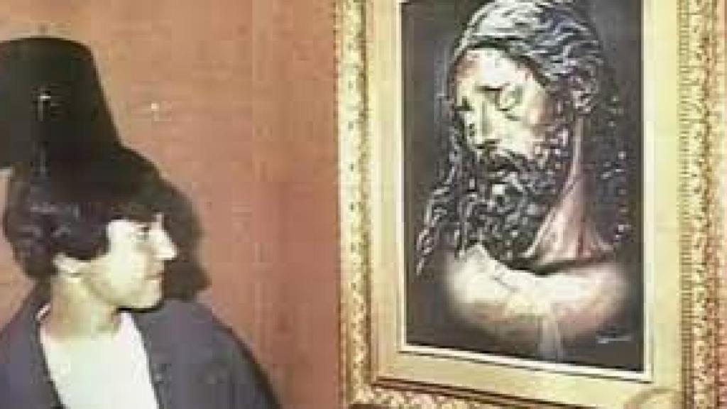 David, con su cuadro.