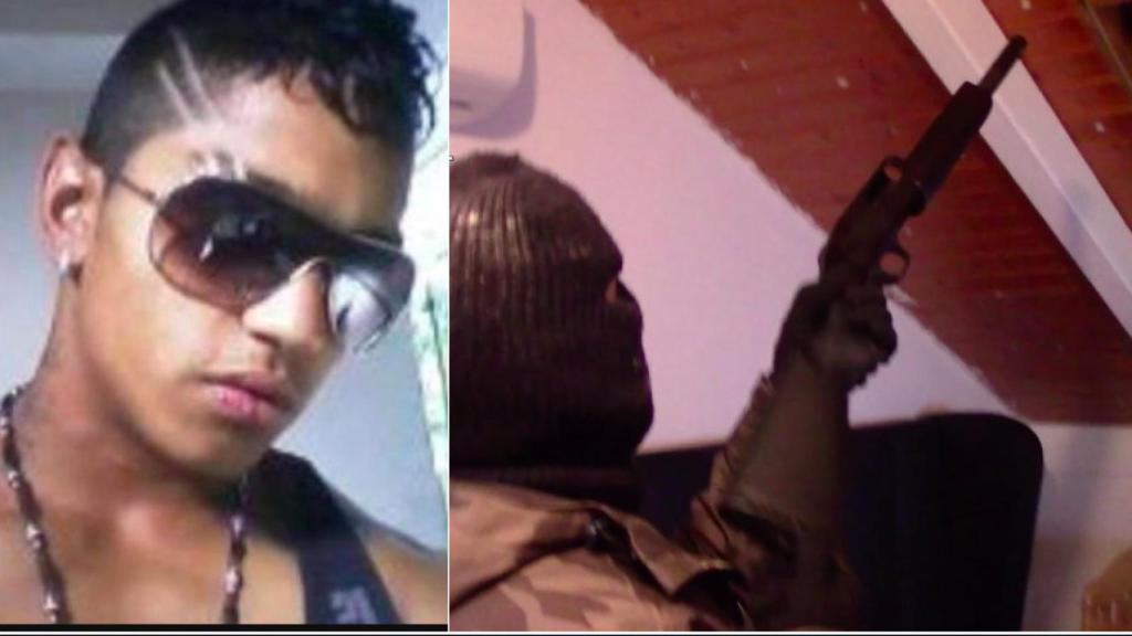 El Samuelillo y una de las armas incautadas por la Policía Nacional y la Guardia Civil.
